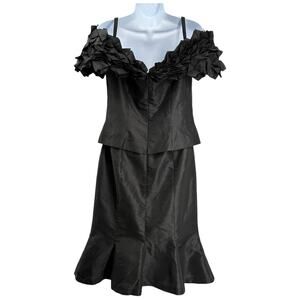 DayMor Couture Vintage Dramatic Black Gown Midi Dress Off Shoulder 6 Gothic